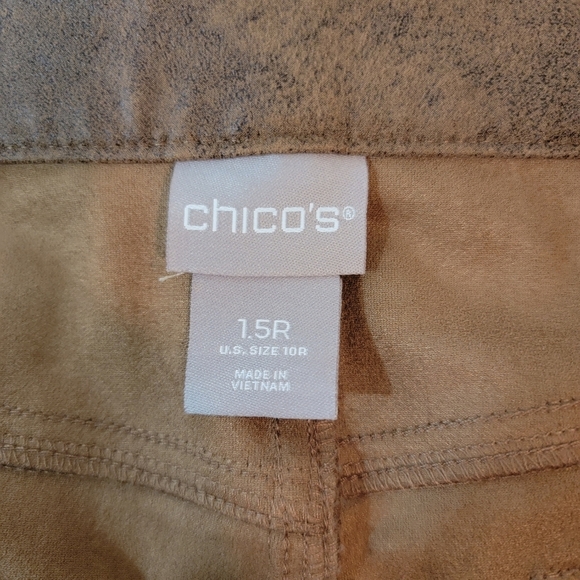 CHICO'S Women Brown Faux Leather High Rise Skinny Pants Sz 1.5/6 Fall Minimalist - Picture 8 of 11